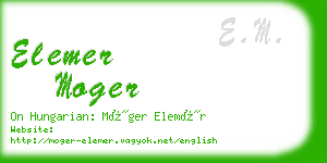 elemer moger business card